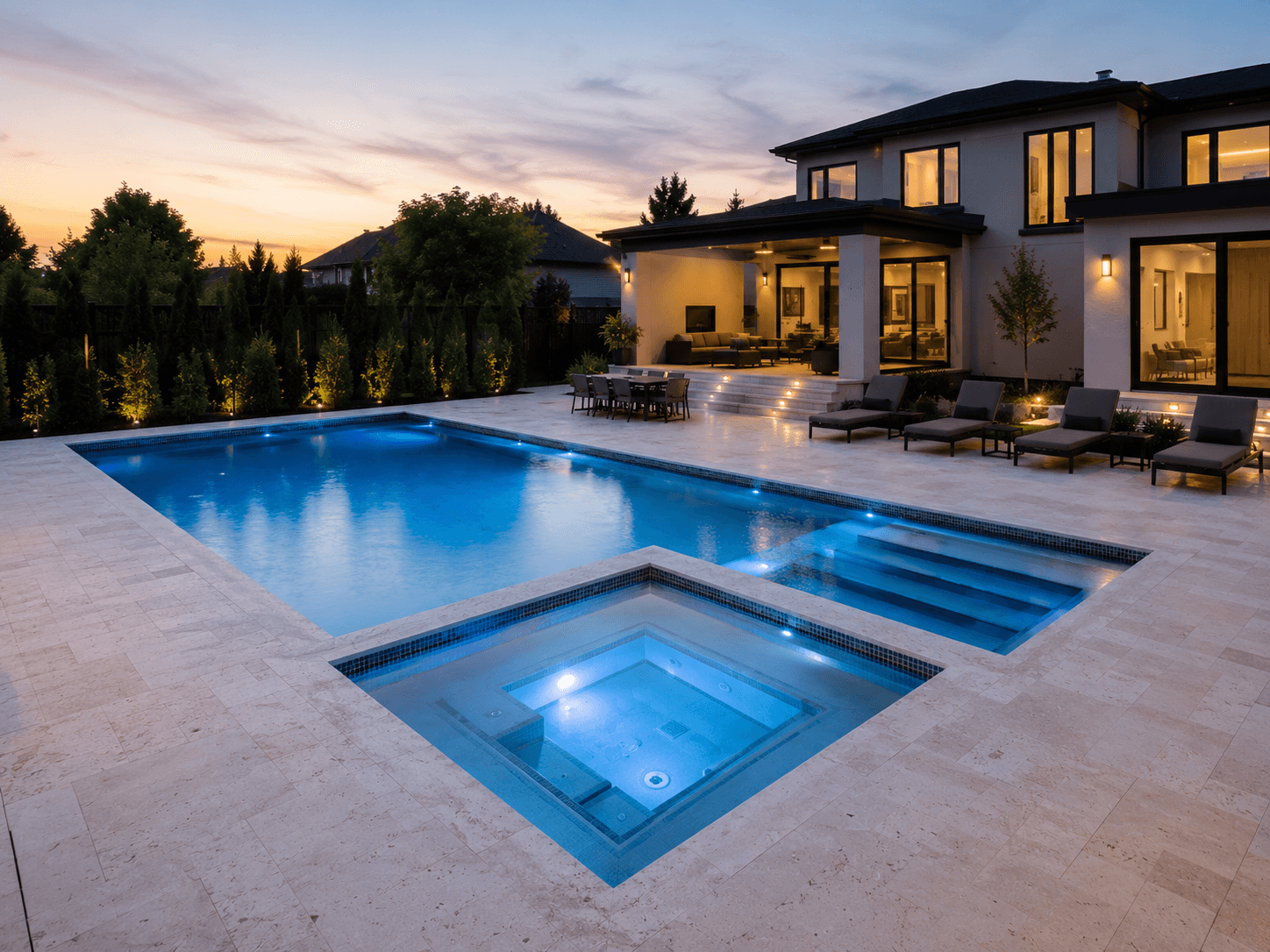 Concrete pool with spa Guelph Ontario Concrete pool with spa Guelph Ontario