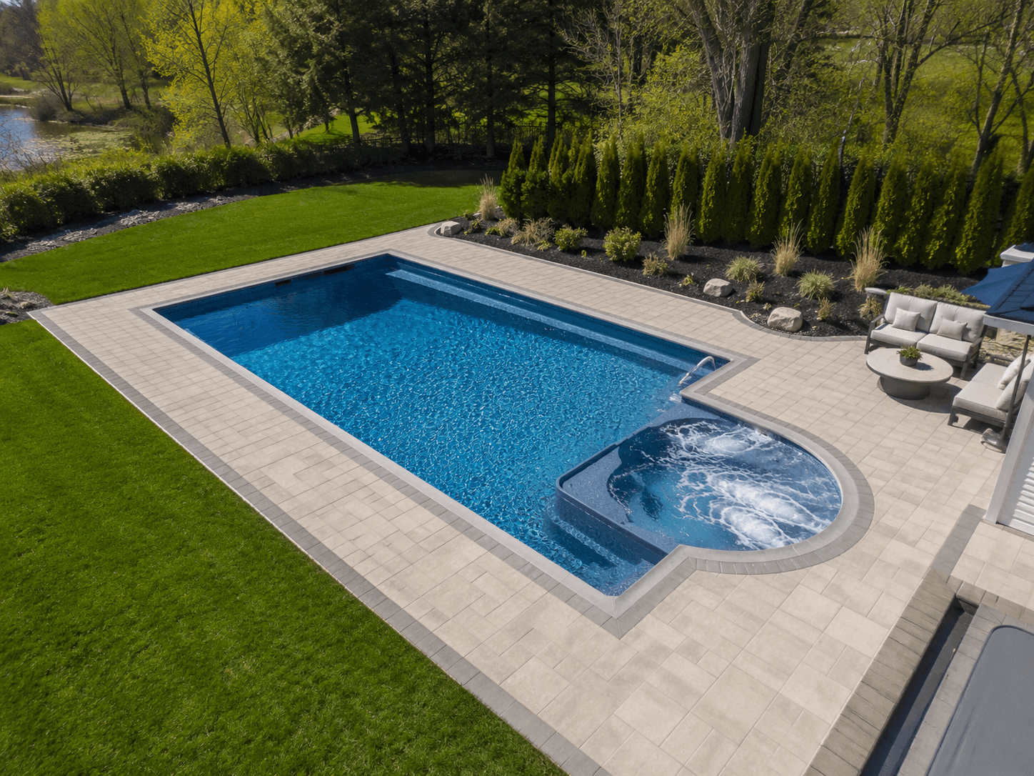 Pool opening fiberglass pool spa spring Guelph Ontario