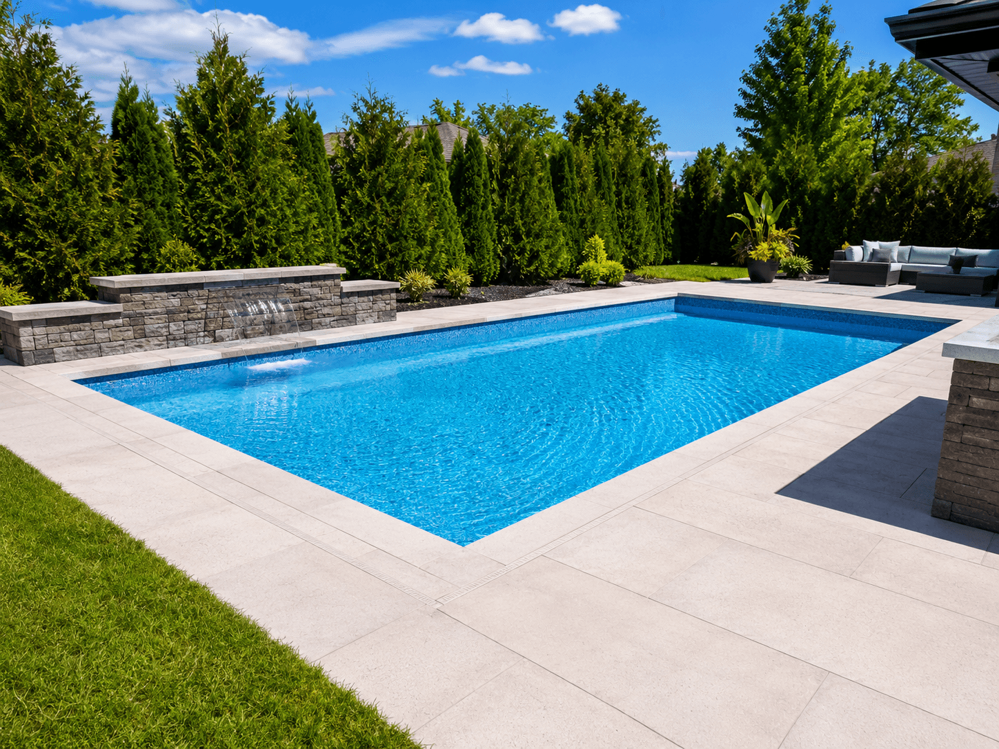 Rectangular pool after leak repair Wellington County Rectangular inground pool after leak repair Wellington County Ontario