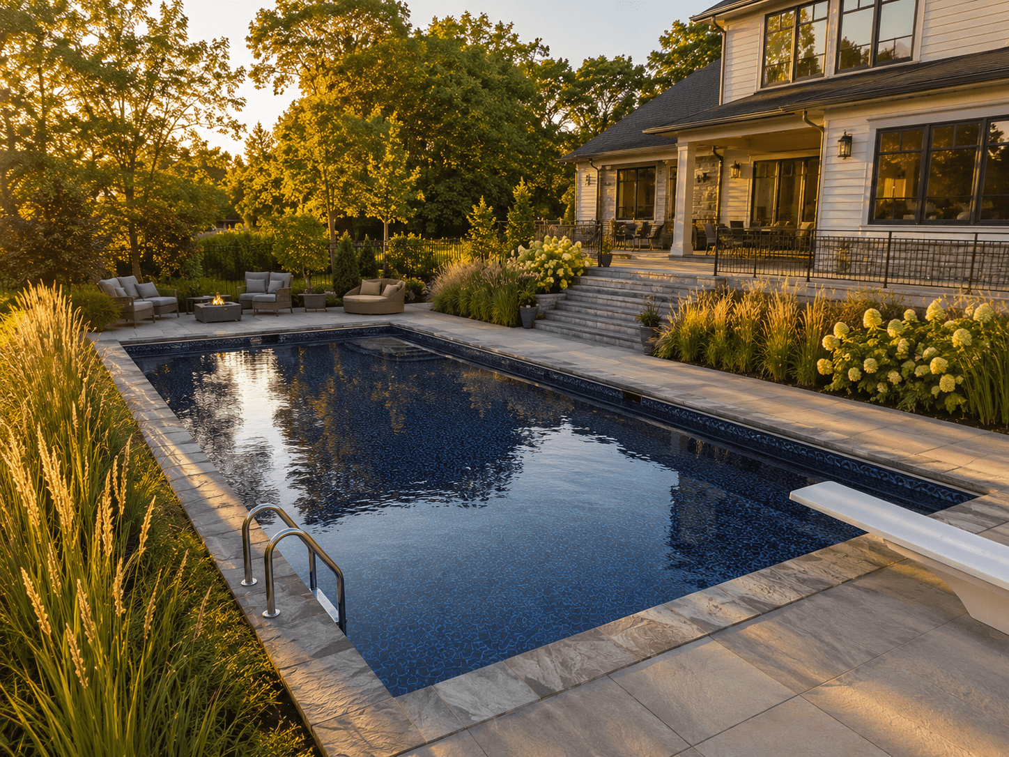 Vinyl liner replacement navy geometric Guelph Ontario